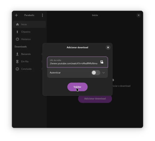 Linux: Um programa para baixar vídeos: Parabolic